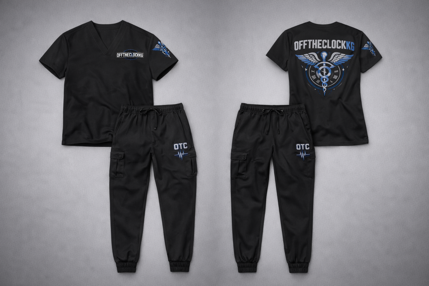 OFFTHECLOCKKG™ Men’s Performance Scrub Set — Tapered Jogger Fit